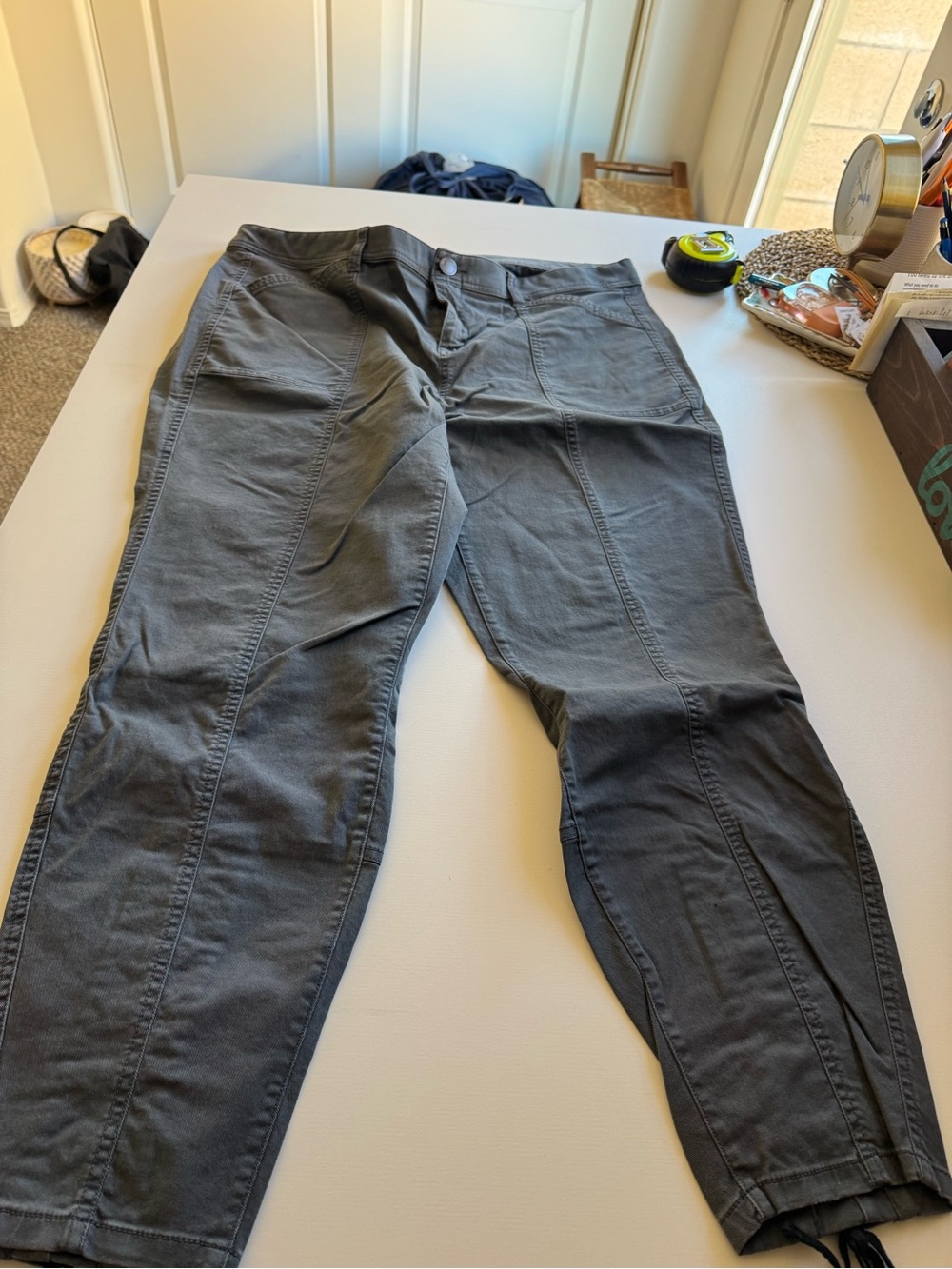 Lane Bryant Gray Drawstring Hem Women's Utility Chinos